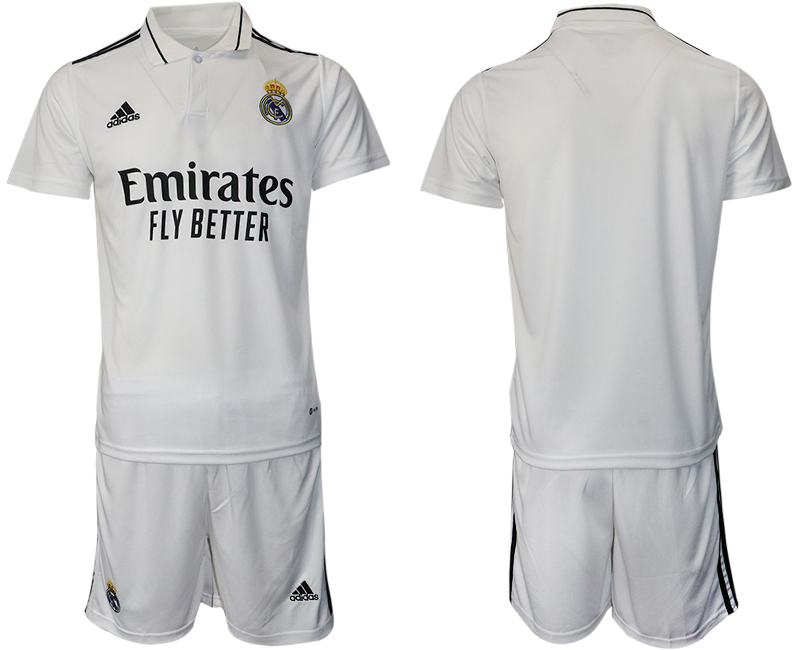 Men 2022-2023 Club Real Madrid home white blank Adidas Soccer Jersey->real madrid jersey->Soccer Club Jersey